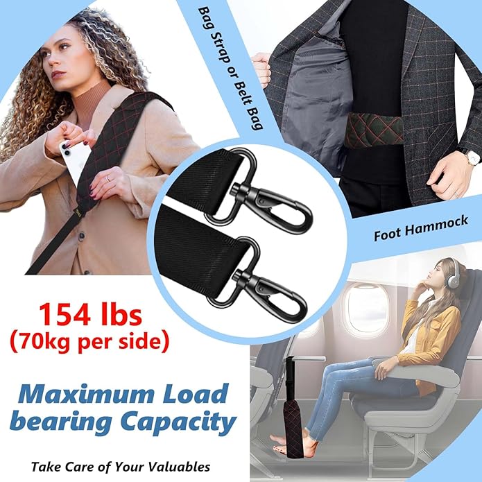 Ultra Comfortable Shoulder Strap Bag Belt with Anti-Theft Pockets and Padded, 2 Tone Reversible Use, Stylish & Secure