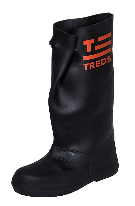 TREDS Rubber Concrete Boot, Pull-On Overboot for Construction, Mud & Snow, Size XL (14-16), 17" Ht, Black