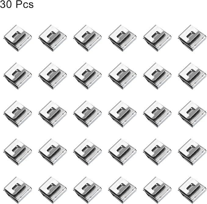 HARFINGTON 30pcs Trailer Frame Wire Clips 21.6mm Length Solar Panel Wire Clip Stainless Steel Trailer Wiring Clips Double Wire Cable Clamps for Boat Trailer Fishing Boat Cable Organization
