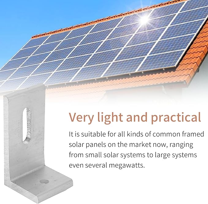 L Foot Solar Mount,Aluminum Alloy Photovoltaic Solar Panel Mounting L Brackets for Roof PV System Waterproof & Weather Proof,Strong Load (10PCS)