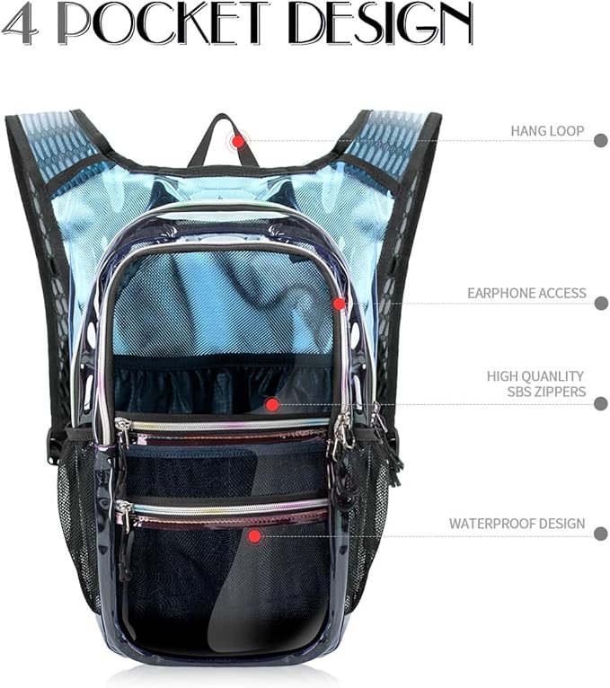 Hydration Pack, Water Backpack with 3L Hydration Bladder Lightweight Insulation, Festival Essential, Rave Hydration Backpack, Hydropack Backpack for Rave, Hiking, Biking, Festival Gear