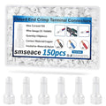 smseace 150 Pcs Nylon Closed End Crimp Terminal -Crimp Caps Wire Connectors for 22-16 AWG - Ideal for Automotive, Audio, and Electrical Applications