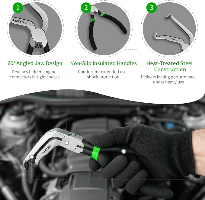 Electrical Disconnect Pliers Set – 3PCS Electrical Connector Pliers for Cars, Fuel Line Disconnect Tool, and Automotive Electrical Tool Kit