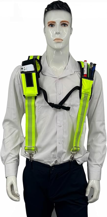 Tool Belt Suspender for Men 4 Point Padded with Attachment Loops, WristBand Pouch Pocket for Construction Worker