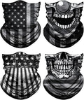 4Pack Neck Gaiter for Men Women Face Cover Mask Head Wrap Balaclava Headwear Bandana Headband Magic Scarf