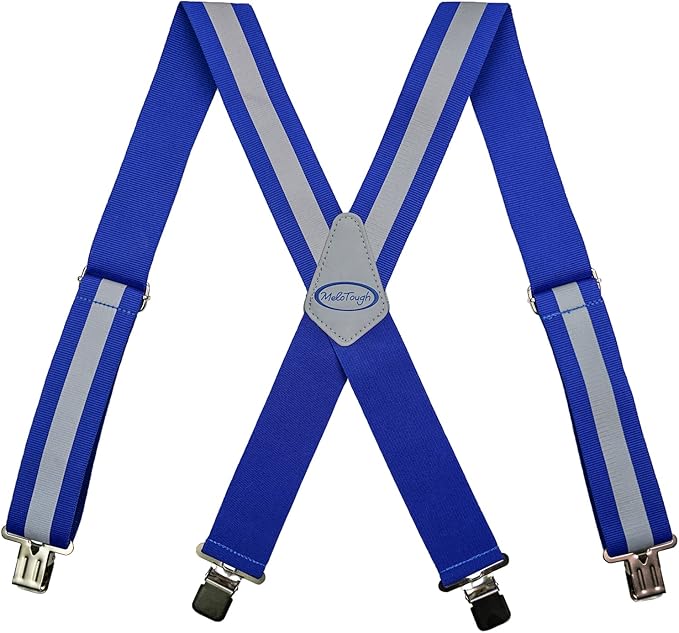 MELOTOUGH Reflective Safety Suspenders|Work Suspenders with Hi Viz Reflective Strip Hold Up Tool Belt Suspenders