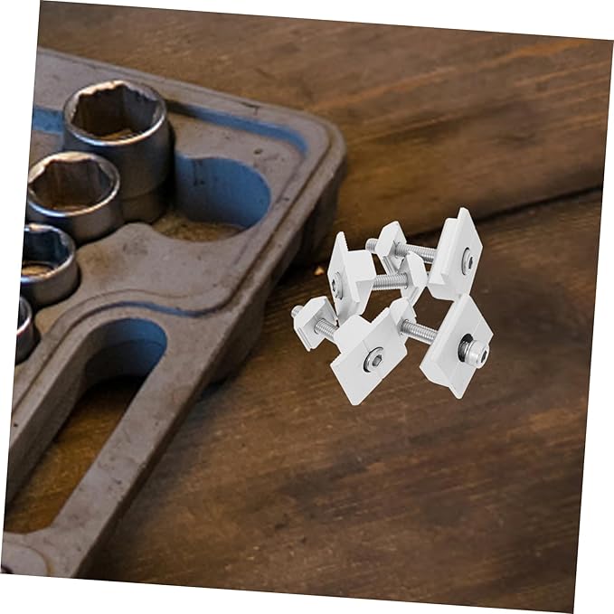 Totority 4pcs Solar Panel Mounting Brackets Shaped Mid Clamps Screws for Solar Panel Installation