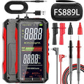 2026 Upgraded Smart USB Rechargeable Digital Multimeter, FS899L Multimeter, Auto Digital Display Tester, Measures Voltage Current Resistance Diodes Continuity Duty-Cycle Capacitance Temperature