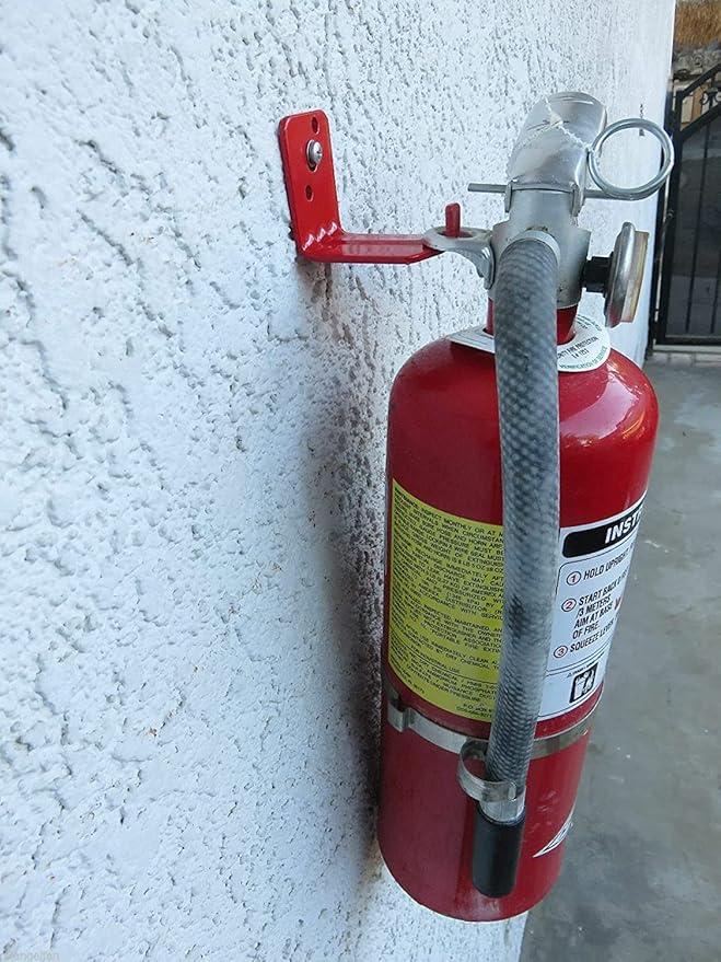 Universal Fire Extinguisher Bracket, Fire Extinguisher Mounts & Brackets (L Hook - 4 Pack)