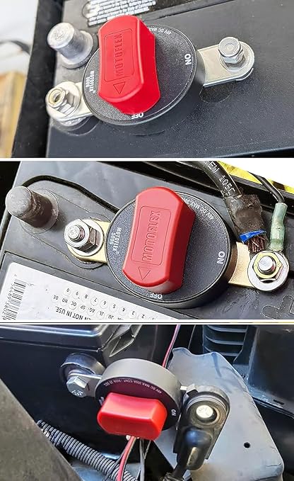 ON/Off Battery Disconnect Switch 12V-48V 300A Side Post Battery Disconnect GM Car Truck, Marine Boat RV Trailer Golf Cart Heavy Duty Battery Kill Switch (Corrosion-Resistance, Removable Knob)