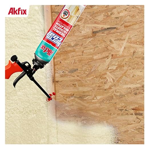 Akfix Thermcoat Fire Rated Spray Foam Insulation 20 sq ft (1x27.1 oz) - (R-Value 11.32/2 inch) Closed Cell Expanding Wide Sealant Thermal Insulation for Walls and Attic - Gun&Cleaner NOT Included