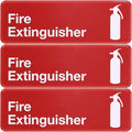 Fire Extinguisher 9x3" Plastic Business Sign 3 Pack (Red)