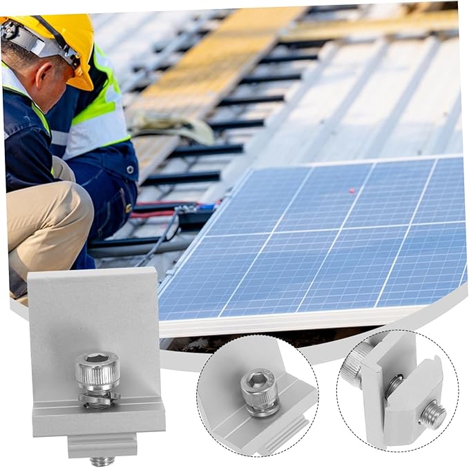 12pcs Outdoor Solar Panel Fixed Buckle Metal Rack Clips for Household Solar Versatile and Easy Install Bracket Clips for Performance