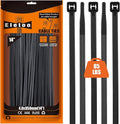 14 inch Black Zip Ties (100 Pack), 2025 New Patented Design, 85 LBS Tensile Strength, Self-Locking Nylon PA66 UV Resistant Cable Ties for Indoor and Outdoor Use