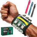 Magnetic Tool Wristband with 3 LED Flashlights Heavy Duty Oxford Belt for Holding Screws Nails Bits Cool Gifts for Men Dad Husband Him