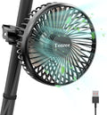 Grow Tent Fan, 5.5" Greenhouse Clip Fan with Brushless Motor and Non-Slip Clamp, Strong Airflow and Low Noise, 360° Tilt, Easy Mount for Plant Hydroponics Circulation Cooling Ventilation Shed