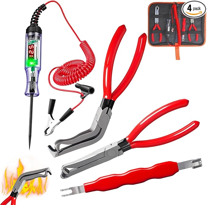 Electrical Disconnect Pliers Set – Automotive Electrical Tools & Connector Removal Tool Kit with Hose Clamp Pliers, Wire Terminal Separator, and Car Plug Connector