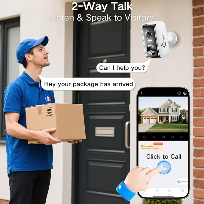 Security Cameras Wireless Outdoor, WIFI Cameras for Home Security with AI Motion Detection Spotlight Siren, Solar Panel Battery Powered, 2K Color Night Vision, 2-Way Talk, Waterproof, Cloud/SD Storage