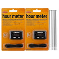 Inductive Hour Meter for Gas Engine Generator Lawn Mower Pressure Washer Marine ATV Boat Outboard Motor Dirt Bike Motorcycle LCD Digital Hour Counter, Waterproof Hr Meters (Black, 2 Pack)