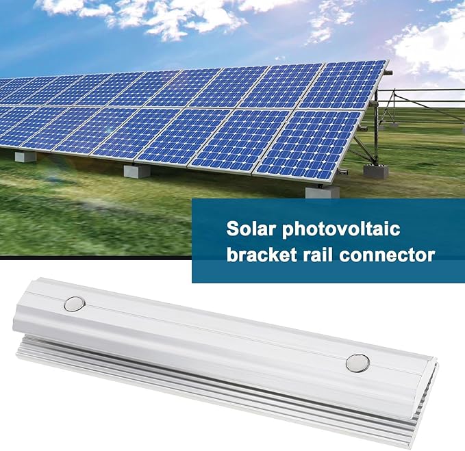 ECSiNG 4Pcs Solar Panel Rail Profile Connector Aluminium Mounting Rail Connectors Solar Panel Mounting Kit Solar Panel Accessories 14x3cm