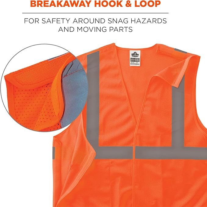 Ergodyne GloWear ANSI High Visibility Orange Breakaway Reflective Safety Vest
