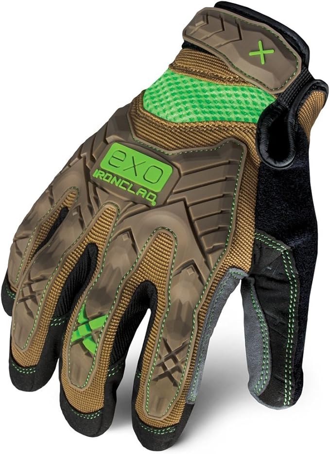 Ironclad EXO Motor Impact Glove; Work Gloves, TPR Impact Protection, (1 Pair), EXO2-PIG-03-M,Brown