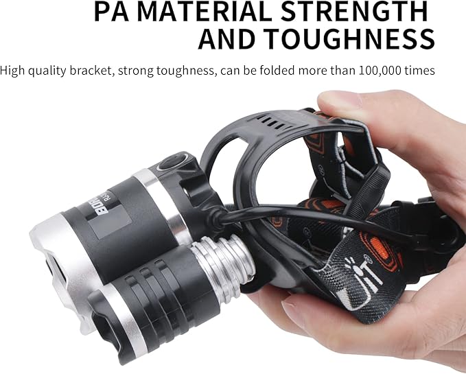 BORUIT RJ-3000 LED Green Headlamp,3 Modes White and Green LED Hunting Headlight,Super Bright USB Rechargeable Tactical Head lamp for Fishing Running Camping Hiking