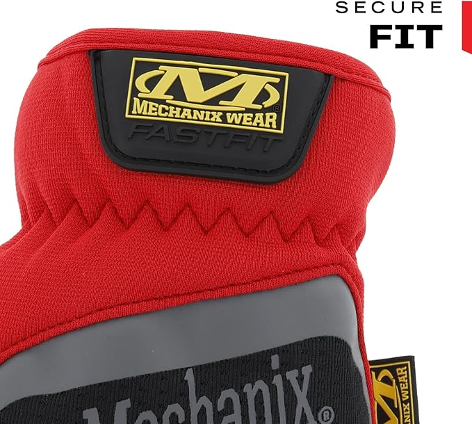 Mechanix Wear FastFit Work Gloves - Anti-Slip & Abrasion Resistant Heavy Duty Gloves - Touchscreen Compatible - Vibration Damping - Multipurpose Use - X-Large - Red