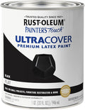 Rust-Oleum 1976502 Painter's Touch Latex Paint, Quart, Flat Black, 32 Fl Oz, (Pack of 1)