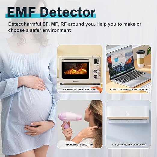 Xin Tester EMF Detector Meter 3-in-1 Digital Electromagnetic Radiation Magnetic Field Reader Tester, Home Outdoor Microwave Radioactive Ghost Hunting Cell Phone Towers WiFi Signal Detecting