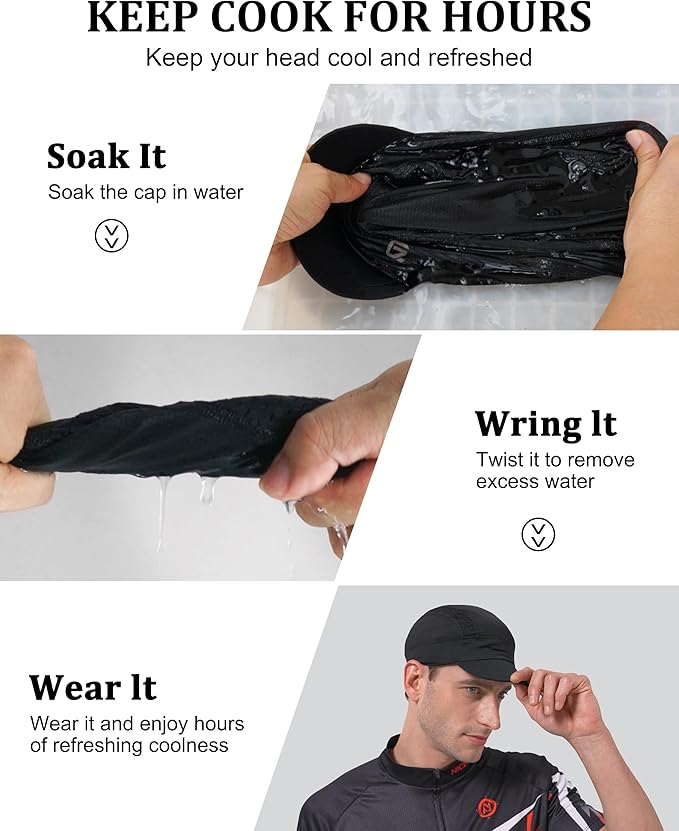 GADIEMKENSD Cooling Cycling Cap, Skull Cap Helmet Liner with Flip Brim, Sun Protection Running Under Helmet for Men Women