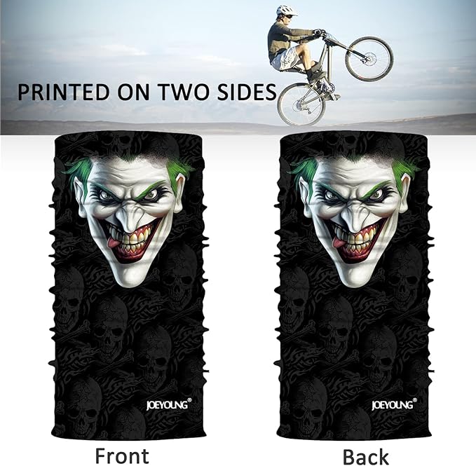 JOEYOUNG Skull Face Mask UV Sun Dust Neck Gaiter Bandana Headwear Motorcycle