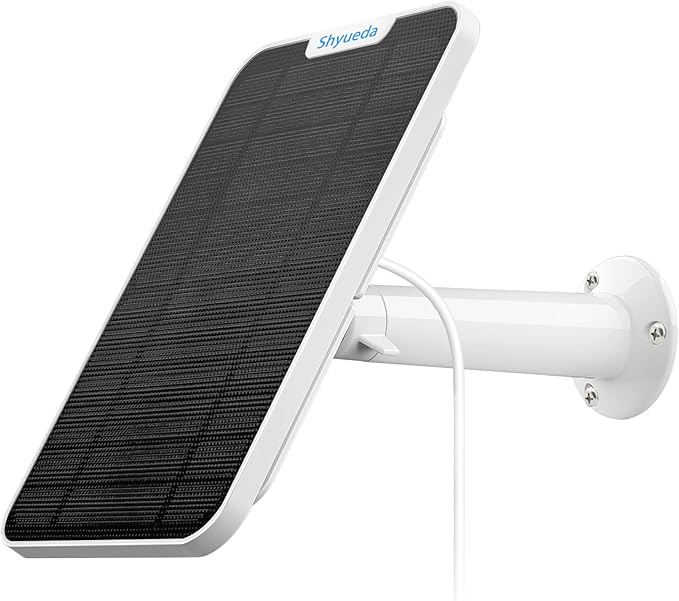 4W Solar Panel Charging Compatible with SimpliSafe Outdoor Security Camera only, with 13.1ft Waterproof Charging Micro-USB Head Cable, IP65 Weatherproof,Includes Secure Wall Mount(White)