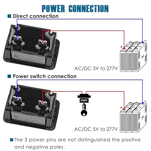 Runleader Digital Hour Meter for Maintenance,AC/DC 5V to 277V for Riding Lawn Mower Generator Compressor Tractor Golf Cart Motorhome Snowmobile etc.