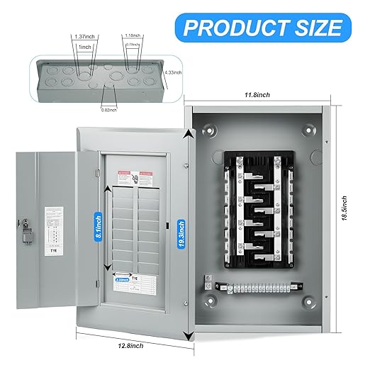 THQL Circuit Breaker Panels,16-Space, 125A Circuit Breaker Distribution Box, 120V/240V Circuit Breaker Electrical Enclosure,Indoor Main Lug Load Center