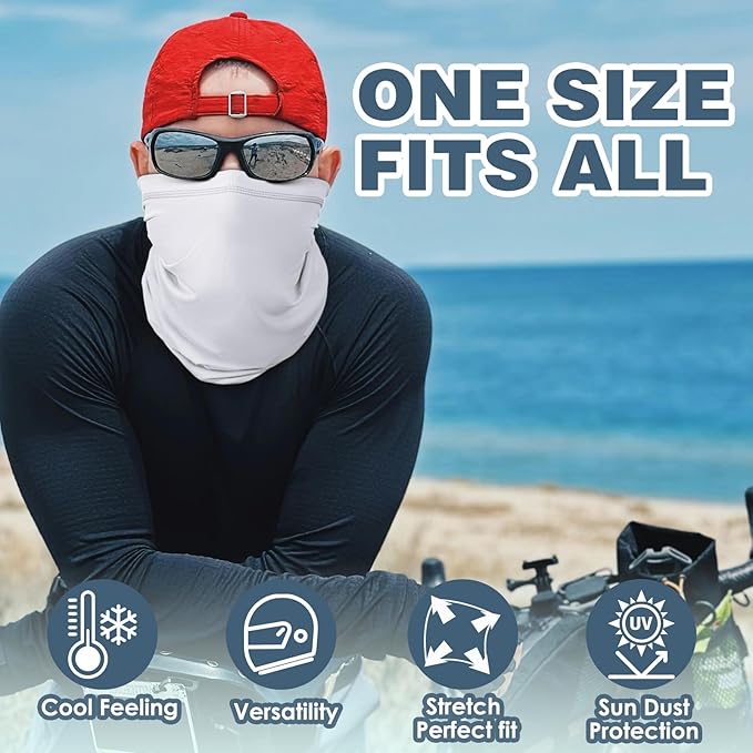 Achiou Neck Gaiter Face Cover Scarf, UV Protection Mask for Men and Women,Soft Windproof, Hiking Cycling Running