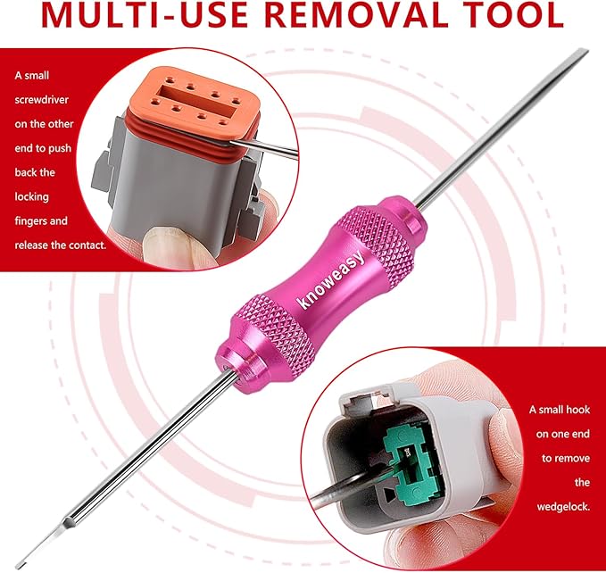 Knoweasy Deutsch Crimper Kits for Deutsch DT Connectors: Close Barrel and Open Barrel Crimper, Deutsch Removal Extraction Tool, Weather Pack Terminals - Includes 12PCS
