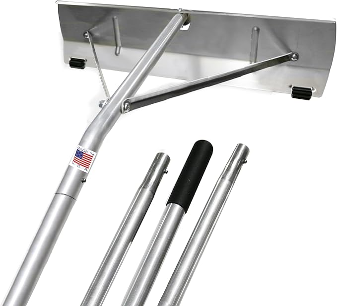 USA-Made Snow Roof Rake - with Shingle Saver Rollers (16 Foot)