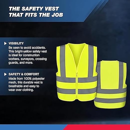 Neiko High Visibility Safety Vest ANSI Class 2, No Pocket, Neon Yellow, 3X-Large (3XL)
