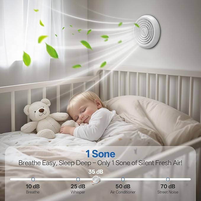4inch Exhaust Fan, 110 CFM Wall Mounted Vent Fan, 1.0 Sone Quiet, Windows Exhaust Fan, Ventilation Fan for Bathroom, Basement, Mobile Home