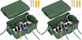 TICONN Outdoor Electrical Box, IP54 Splash-Proof Outdoor Extension Cord Cover, Protects Power Strip, Plug, Socket, Timer, Holiday Lights (Green, Large) (Pack of 2)