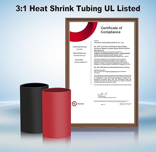 XHF 20PCS 2 AWG-3/8 Heavy Duty Battery Lugs with 3:1 Heat Shrink Tubing, Ring Terminals Battery Cable Ends Copper Eyelets Electrical Battery Connectors
