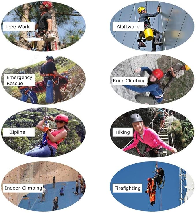 X XBEN Thicken Climbing Harness, Protect Waist Safety Harness Gear, Wider Half Body Harness for Roofing Fire Rescuing Rock Climbing Rappelling Tree Climb