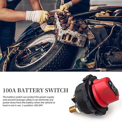 FXC Battery Disconnect Switch 12V-32V Battery Master Cut Shut Off Isolator Switch Max. 32V DC 300A ON-Off Power Battery Kill Switches for Car Off-Road Vehicle Truck Boat RV Marine
