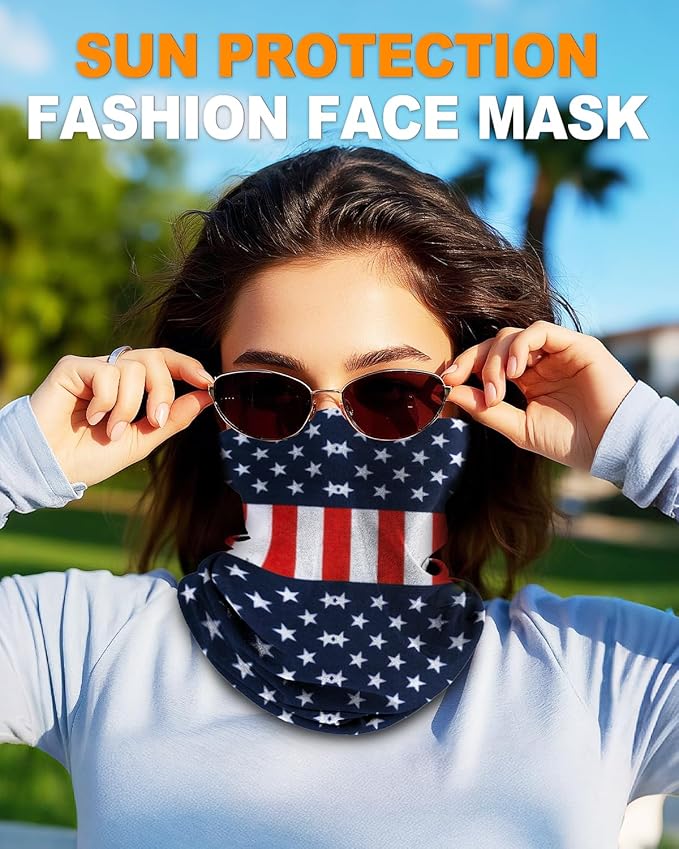 4Pack Neck Gaiter for Men Women Face Cover Mask Head Wrap Balaclava Headwear Bandana Headband Magic Scarf