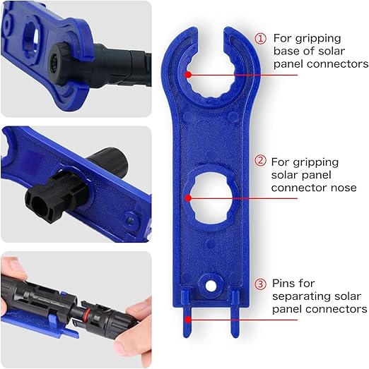 Solar Panel Crimping Tool,Crimping Tool Kit with 10PCS Connectors and 2PCS Spanner Wrench and 2PCS Y Solar Connectors and Solar Wire Crimping Tool for PV Cable