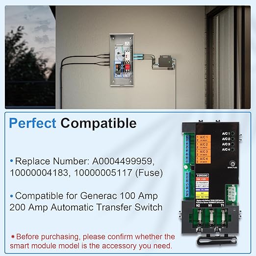 A0004499959 Transfer Switch Smart AC Module Load Generator Shed Module Replacement for Generac 100 200 Amp Automatic Transfer Switch, ATS Control Module Replace 10000004183