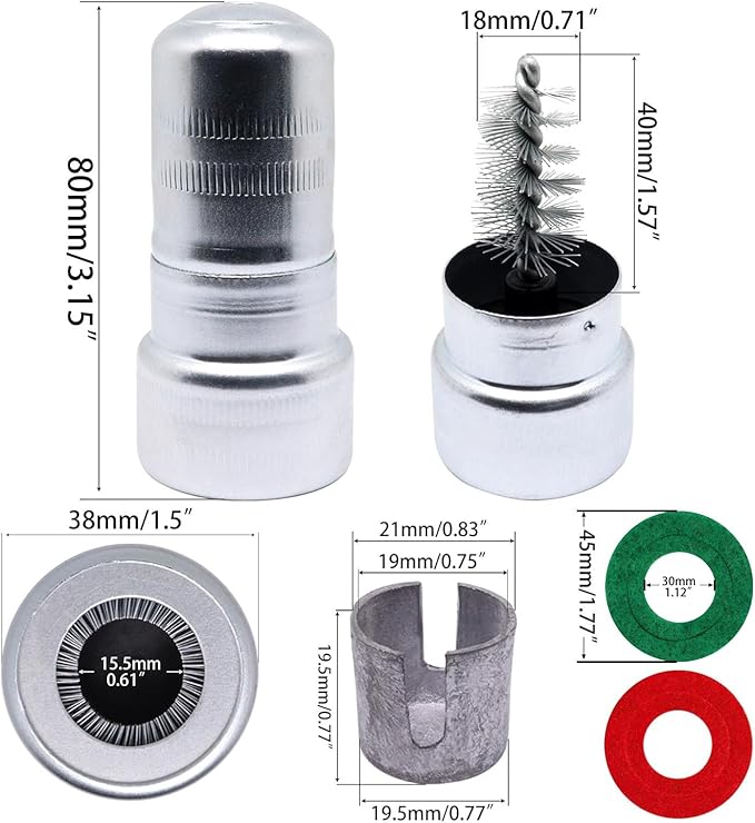 Battery Terminal Cleaner Kit, 2pcs Battery Terminal Brush, 2pcs Lead Shims, 10pcs Anti-Corrosion Fiber Washers, for Car Marine Boat RV