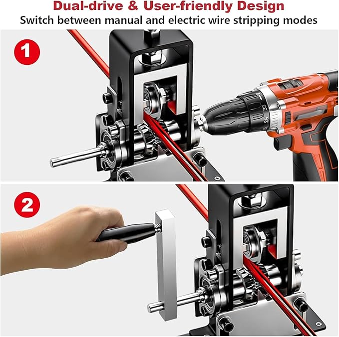 Automatic Copper Wire Stripper Machine, Pelador de Cable Electrico, Drill Powered, Wire Stripper Machine, Maquina Peladora de Cable - Efficiently Strip Cables from 1-25mm with Ease
