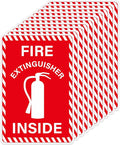 10 Pack Fire Extinguisher Inside Sticker Self Adhesive 6 × 4 Inch Fire Extinguisher Signs Strong Adhesion Vinyl Label for Trucks Trailers Vans Boats Equipment Offices Business